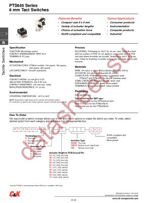 PTS645SL43 LFS datasheet  